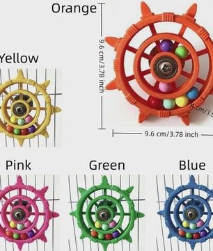 Roei/Stuurwiel Vogel Speelgoed Spinner met Kleurrijke Kralen - Plezier & Beweging voor Papegaaien