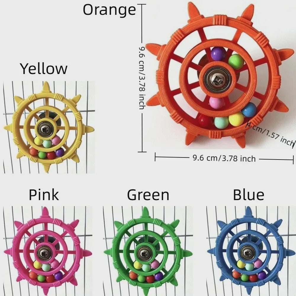 Roei/Stuurwiel Vogel Speelgoed Spinner met Kleurrijke Kralen - Plezier & Beweging voor Papegaaien
