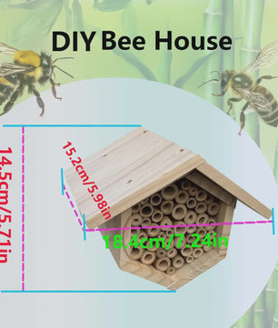 Houten Bijenhotel voor Tuin & Buiten - Natuurlijk Habitat voor Bijen, Vlinders & Insecten