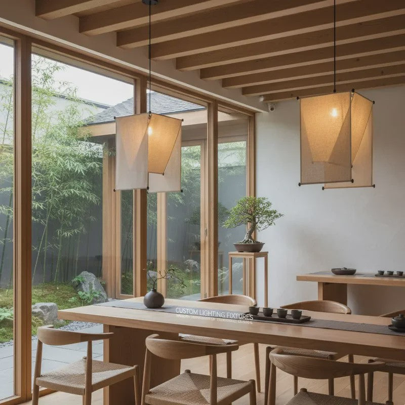 Japanse Stoffen Plafondlamp - Creatieve Hanglamp voor Hotel, Restaurant, Slaapkamer & Eetkamer
