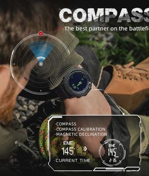 NORTH EDGE APACHE-46 Outdoor Heren Horloge - Altimeter, Barometer, Kompas, 50M Waterdicht