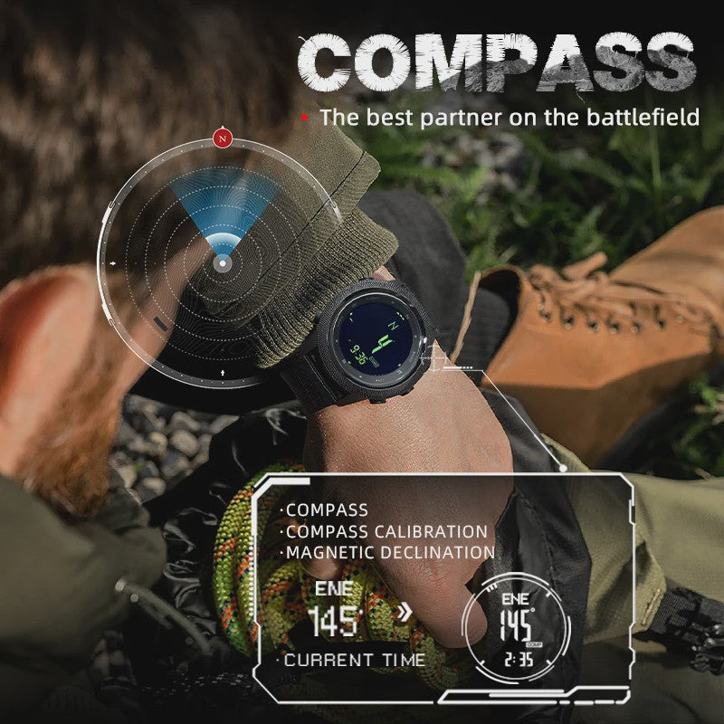 NORTH EDGE APACHE-46 Outdoor Heren Horloge - Altimeter, Barometer, Kompas, 50M Waterdicht