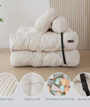 Opvouwbaar Slaapbank Stoel - Comfortabele Lounge Sofa Bed met Kussen