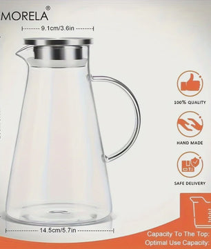 Grote Glazen Waterkan met Handvat - Hittebestendig & Lekvrij