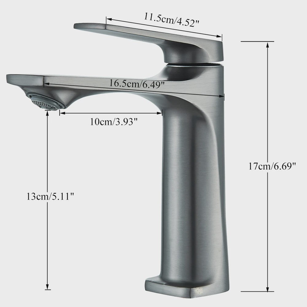 Moderne Wastafelkraan Messing - Enkel Hendel Mixer - Warm & Koud Water
