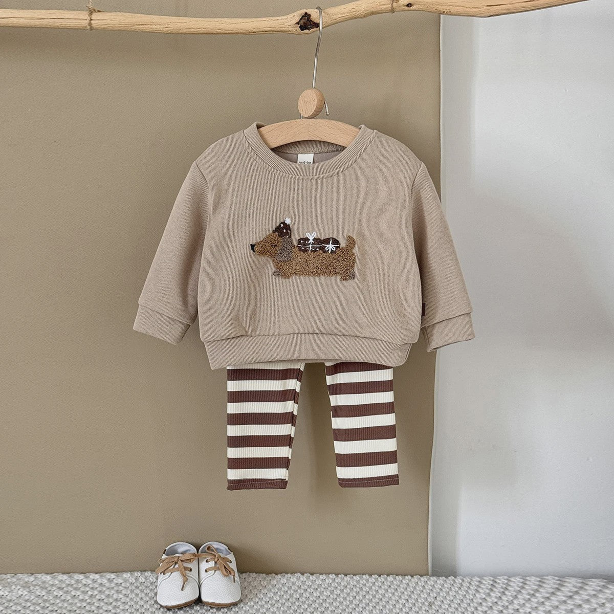 Schattige Baby Jongens & Meisjes Trainingspak Set met Cartoon Puppy | Lange Mouwen Outfit