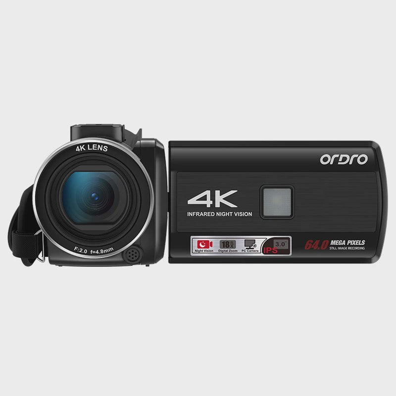 ORDRO Z36 4K Videocamera met 18x Digitale Zoom, Nachtzicht & 64MP - Vintage Vlog Camera