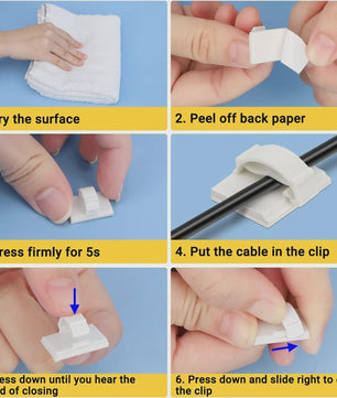 30x Kabel Organizer Clips - Draad Beheer voor Bureau, Auto & Thuis