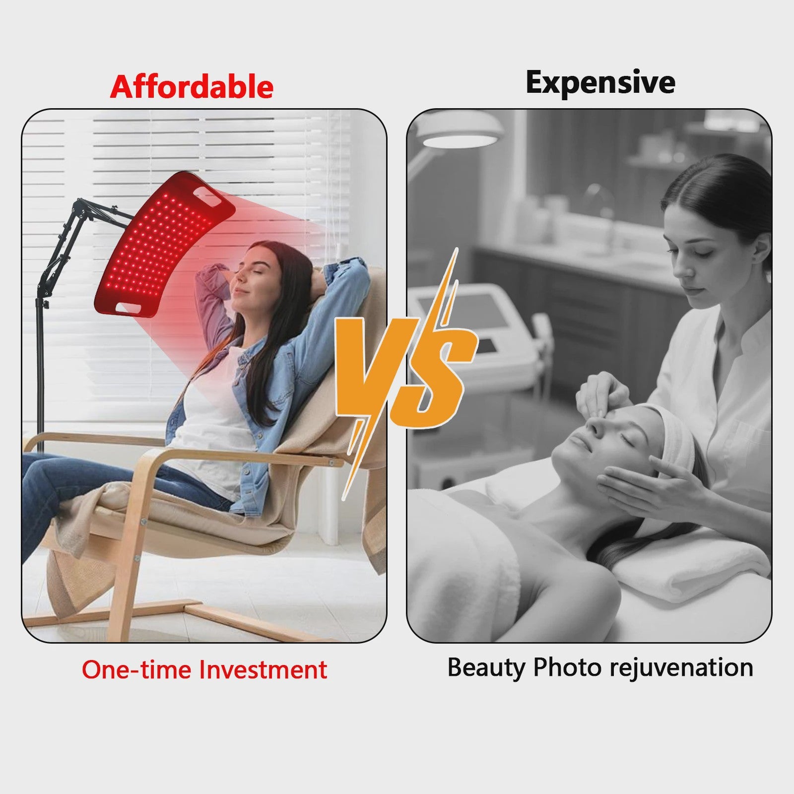 Professionele Roodlichttherapie Lamp 660nm & 850nm met Verstelbare Standaard