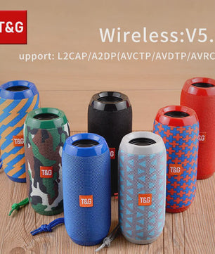 Draagbare Bluetooth Speaker T&G TG117 - Waterdicht, TWS Stereo Geluid & FM Radio