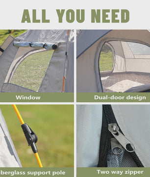 Automatische Pop-Up Tent - Snel Opzetten, Regen- en Zonbestendig voor Kamperen & Reizen