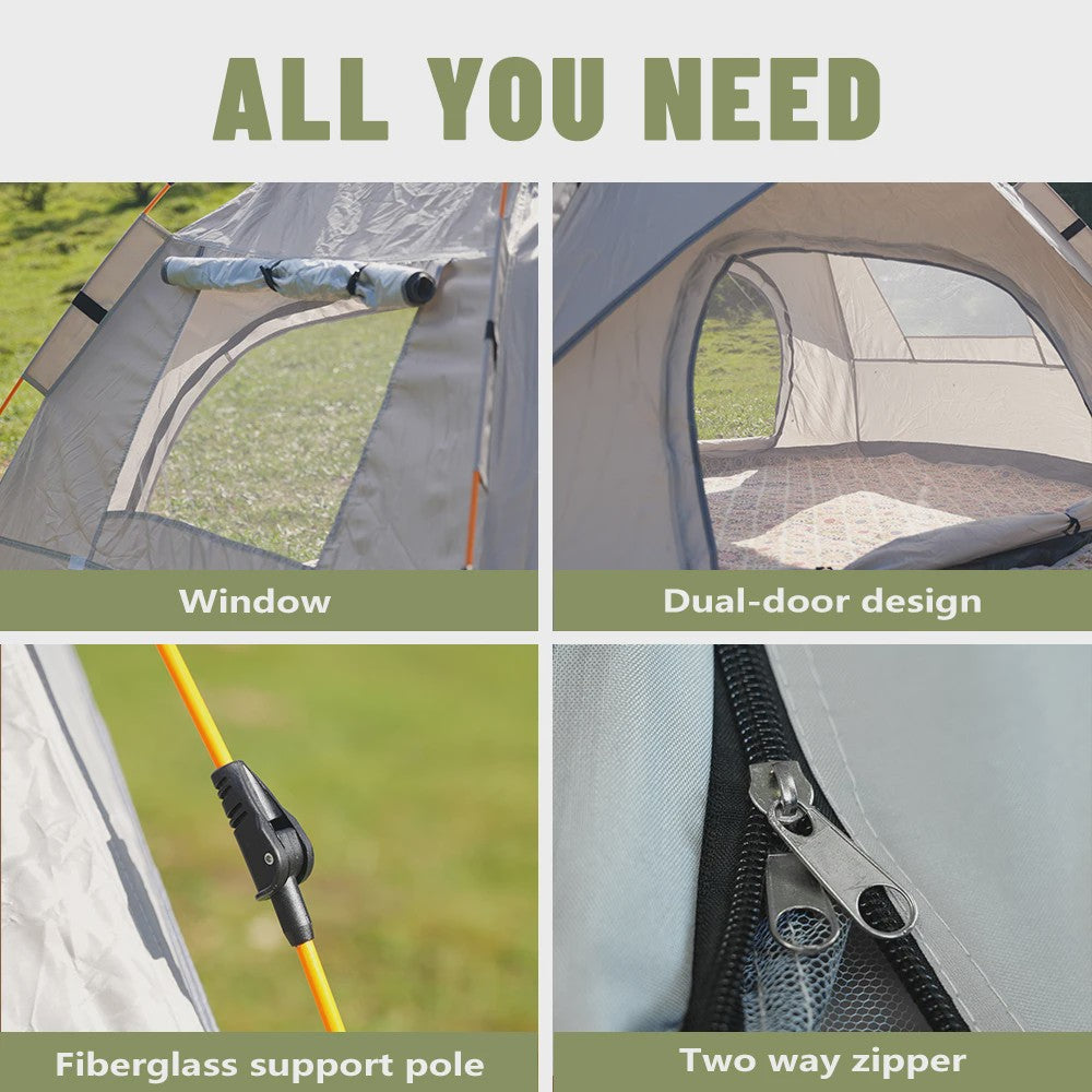 Automatische Pop-Up Tent - Snel Opzetten, Regen- en Zonbestendig voor Kamperen & Reizen