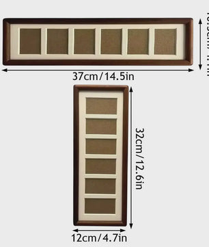 Houten Fotolijst met Filmstrip Design - 6 Vakken voor Instax Foto's