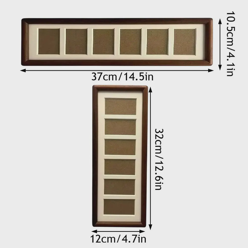 Houten Fotolijst met Filmstrip Design - 6 Vakken voor Instax Foto's