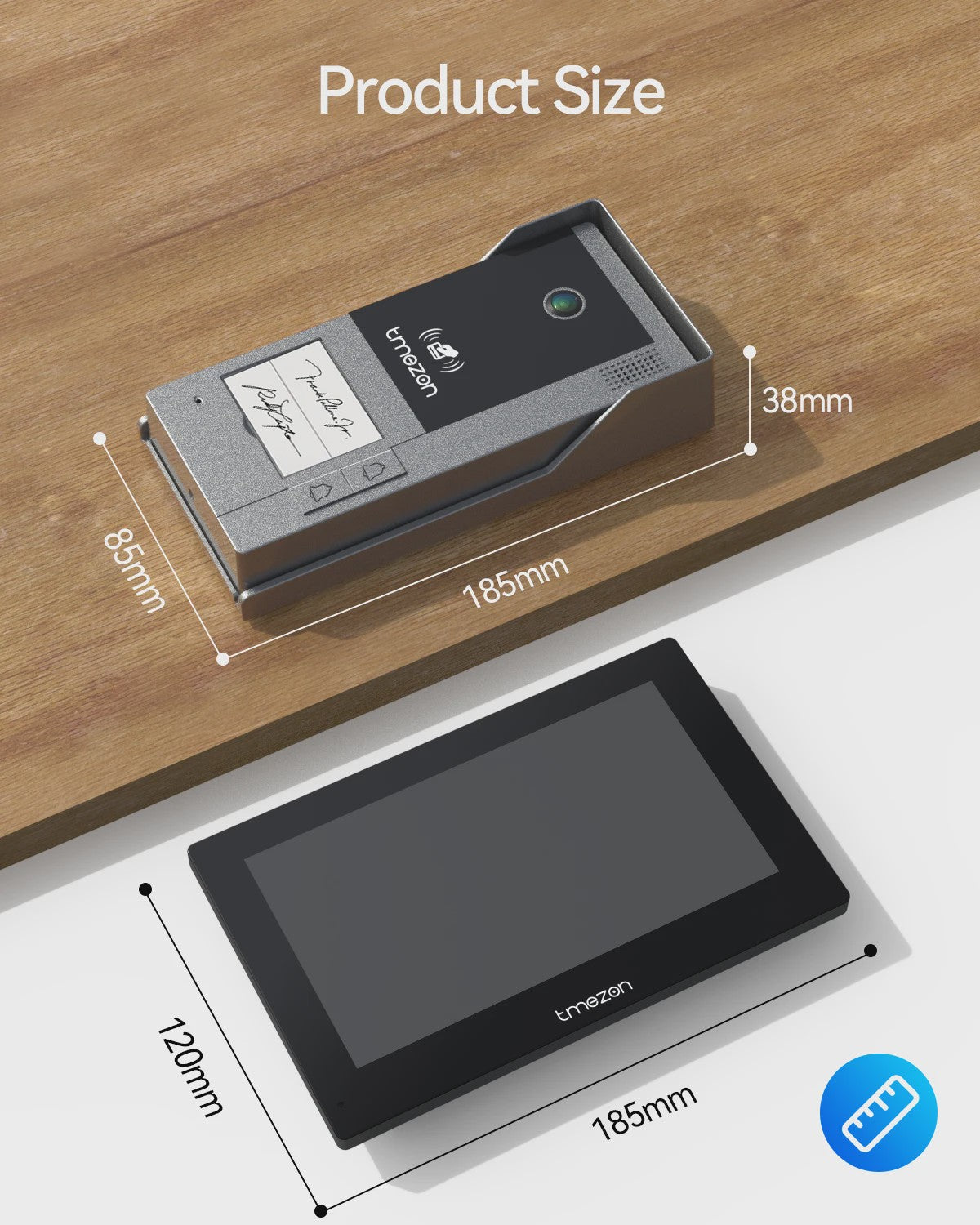 TMEZON MZ-790-D90 2-Draads Videofoon Systeem met 7" HD Touchscreen & Tuya App