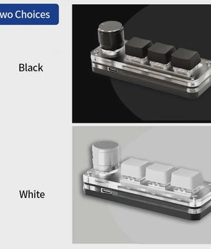 Programmeerbaar Mini Mechanisch Toetsenbord met 3 Toetsen, 1 Draaiknop & RGB - Ideaal voor Gaming & Design