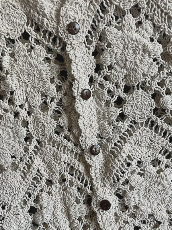 Gehaakt Vest Dames met Bloemen Borduurwerk - Zomer Boho Festival Cardigan