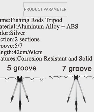3-Delige Telescopische Hengelsteun Tripod met Sterke Basis voor Vissers