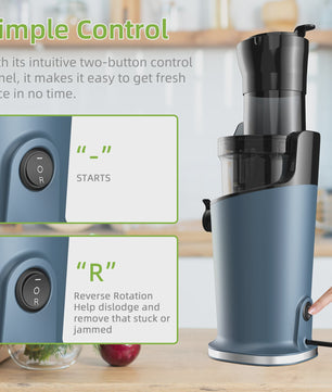 BioloMix Slowjuicer met 78mm Vulopening - Krachtige 200W Motor voor Hele Vruchten