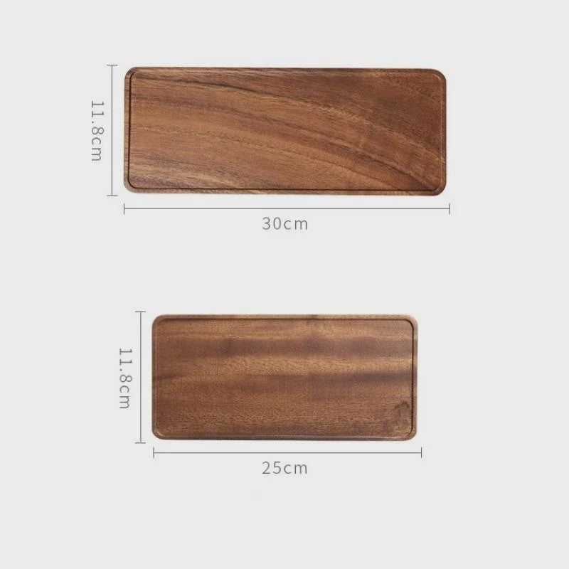 Natuurlijke Houten Serveerschaal Rechthoekig - Fruit, Snacks & Decoratie