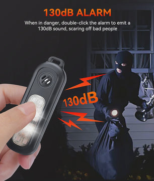 Persoonlijk Veiligheidsalarm met Sleutelhanger, 130dB, USB Oplaadbaar, LED Licht voor Noodgevallen & Nachtsport