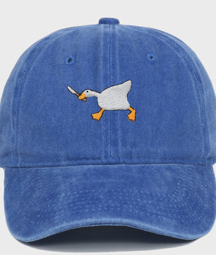 Unieke Geborduurde Baseball Cap met Gans Patroon - Casual Stadsstijl