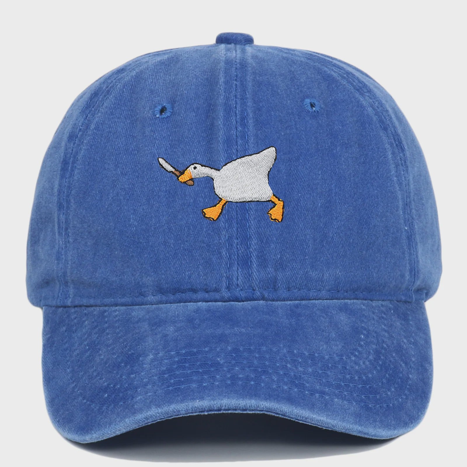 Unieke Geborduurde Baseball Cap met Gans Patroon - Casual Stadsstijl