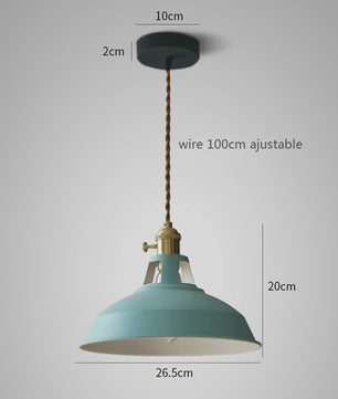 Retro Industriële Kleurrijke Hanglamp - Vintage Sfeer voor Keuken & Restaurant