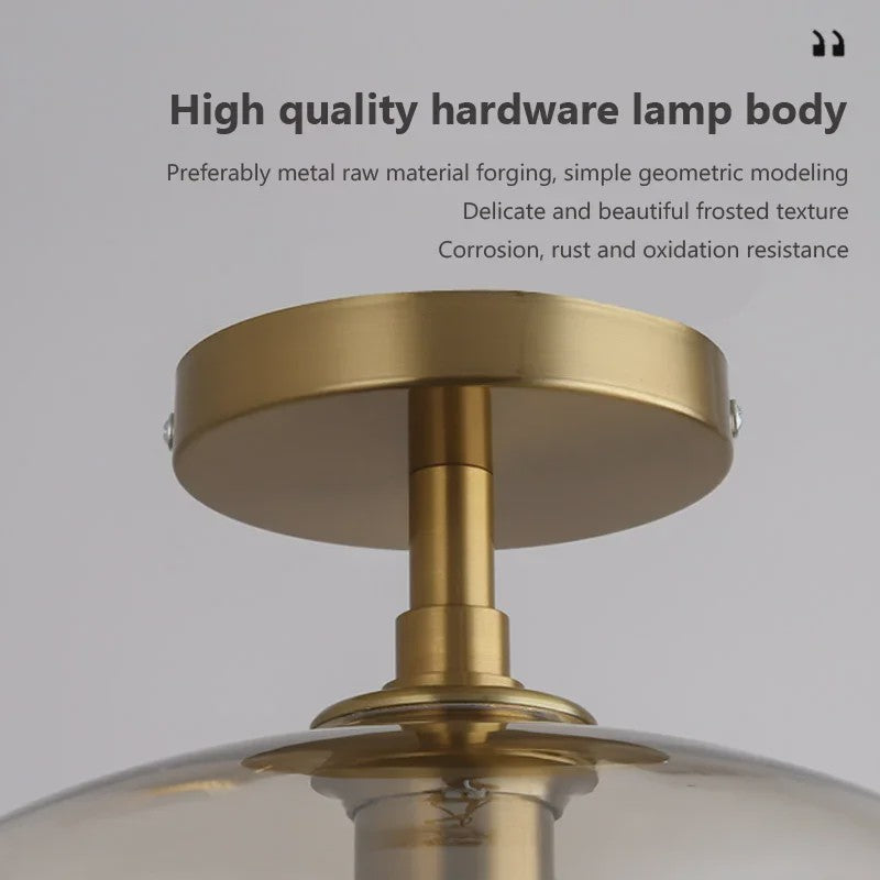 Moderne Glazen Plafondlamp met LED - Minimalistisch Design voor Hal, Slaapkamer, Balkon