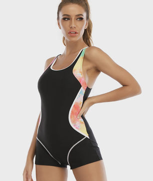 Sportief Patchwork Badpak met Broekje - Plus Size Dames