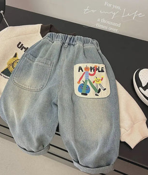 Jongens Denim Spijkerbroek met Elastische Taille en Zijzakken - Casual Lente/Herfst