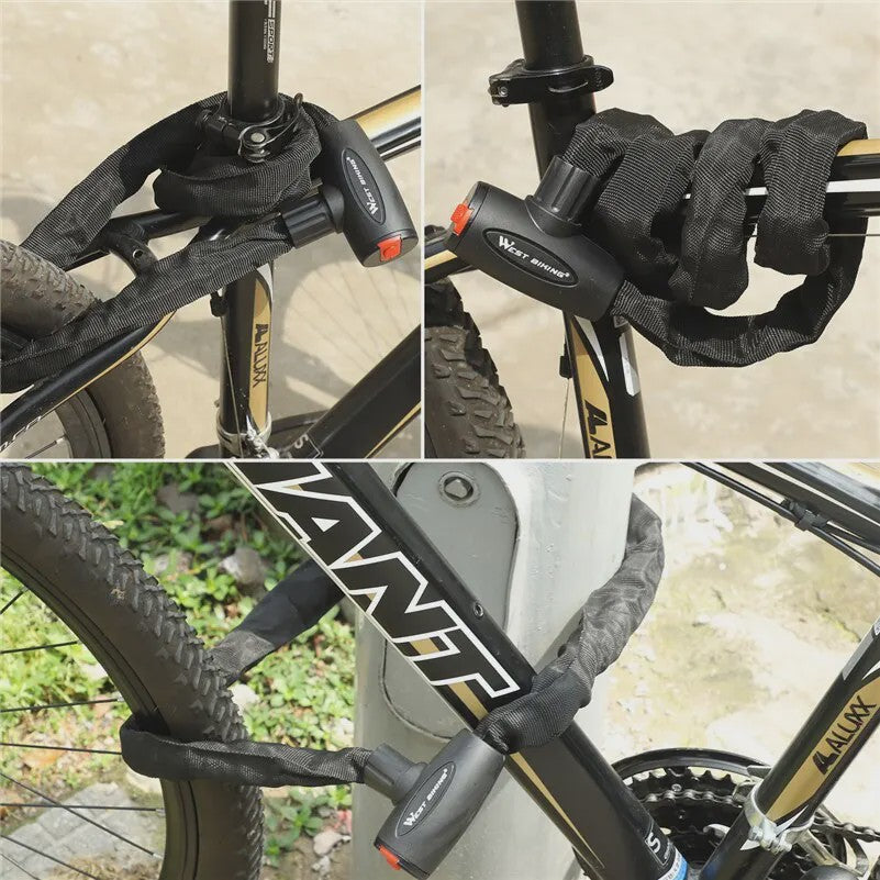 WEST BIKING Fiets Ketting Anti-diefstal Sluiting - Stevig Staal & Duurzaam