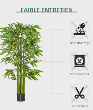 XL Kunst Bamboo Plant 1.60m - Realistisch met Dichte Bladeren en Pot