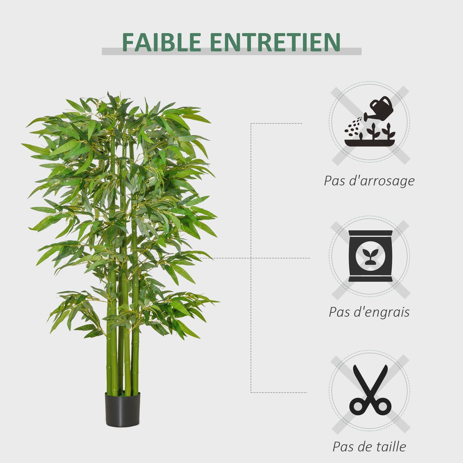 XL Kunst Bamboo Plant 1.60m - Realistisch met Dichte Bladeren en Pot