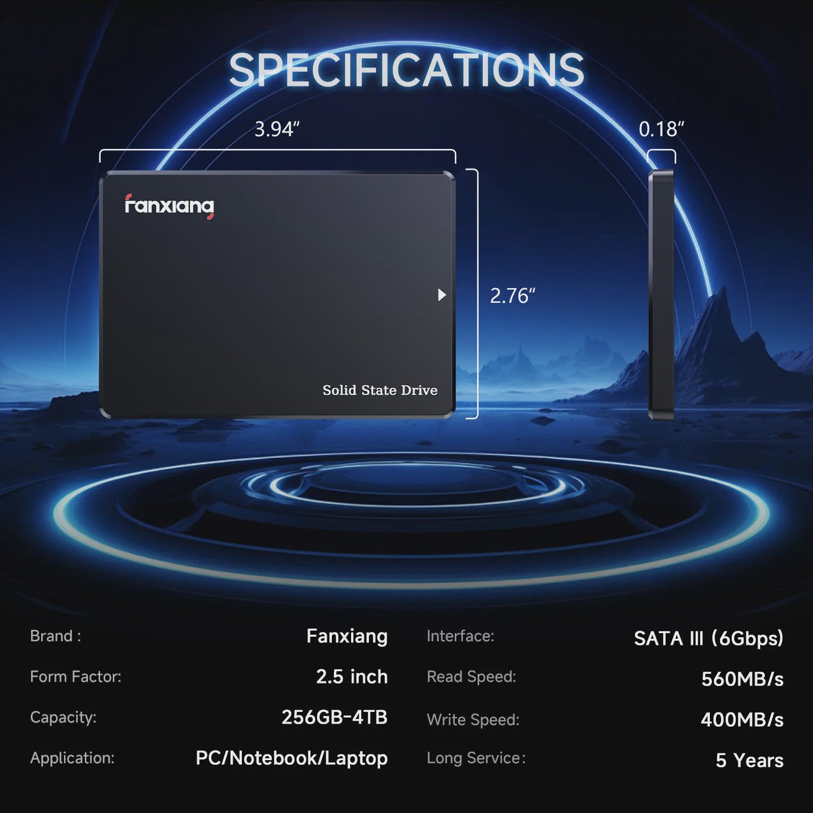 Fanxiang S101Q 2.5" SATA III SSD - Snelle Interne Solid State Drive (512GB - 4TB)