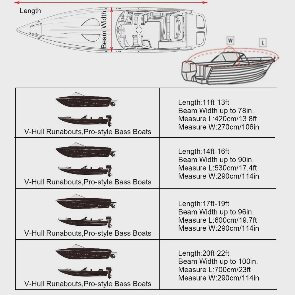 Waterdichte Oxford 300D Bootzeil - Universeel 11-22FT