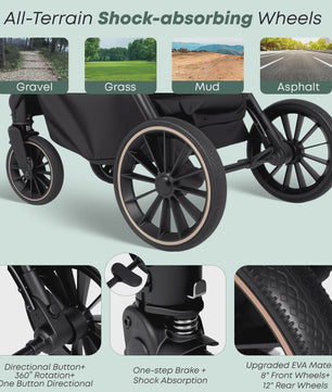Lichtgewicht 2-in-1 Babybuggy: Multifunctioneel, Omkeerbaar en Makkelijk Inklapbaar