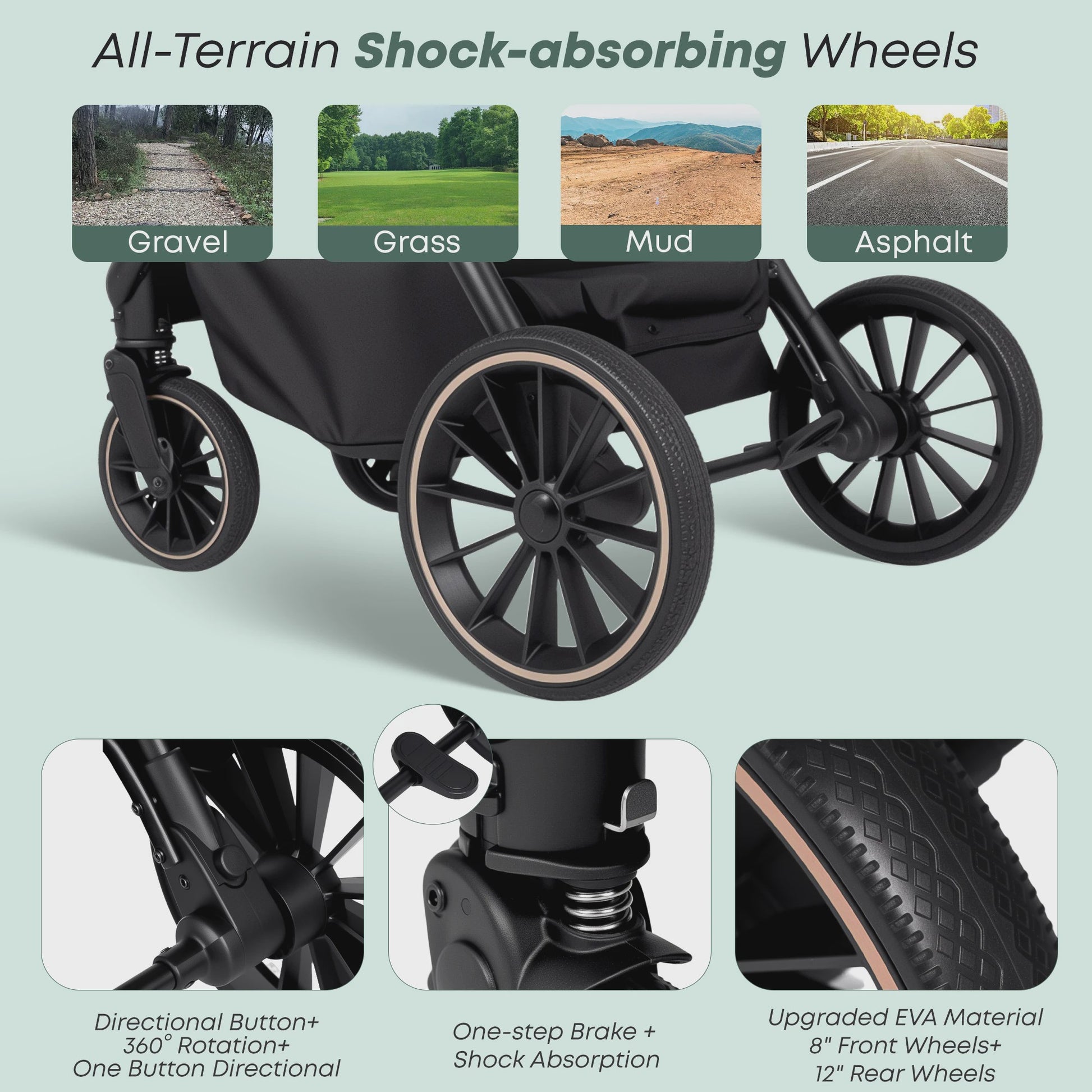 Lichtgewicht 2-in-1 Babybuggy: Multifunctioneel, Omkeerbaar en Makkelijk Inklapbaar