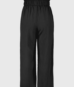 Dames Wijde Pijp Broek met Hoge Taille en Trekkoord - Comfortabel & Stijlvol