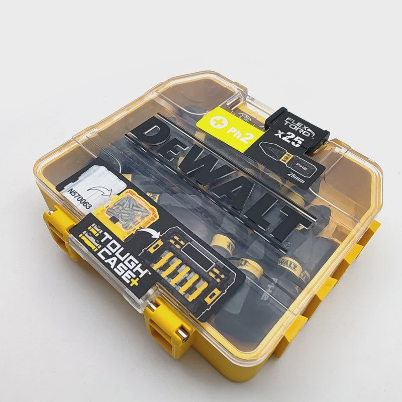 DEWALT DT70555T 25mm PH2 Impact Schroefbits Set (25 Stuks) met Magnetische Grip en Tough Case