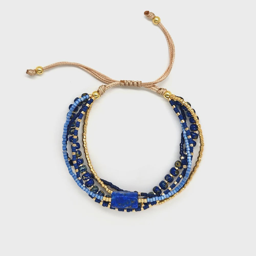 Bohemian Turquoise Kralen Armbanden Set - Multi-Layer Boho Stijl