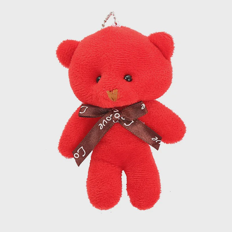 Set van 10 Mini Strikje Teddybeer Pluche Hangers - Kleurrijk en Zacht