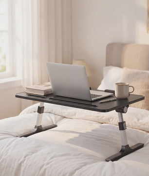 Verstelbare Laptoptafel voor Bed & Bank - Inklapbaar, Met Tablet/Telefoonhouder
