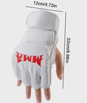 Professionele Half Vinger Bokshandschoenen Leer met Kussen voor Volwassenen - Sanda, UFC, Zandzak Training