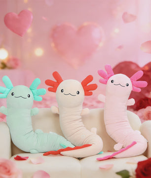 Glow-in-the-dark Axolotl Knuffelkussen 122cm - Magisch Pluche Kussen met Lichtgevende Oren, Cadeau voor Kinderen & Tieners