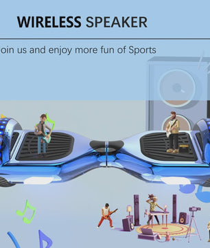 RCB Hoverboard 6.5 inch met Bluetooth Speaker en LED Verlichting - Zelfbalancerende Scooter voor Kinderen en Volwassenen