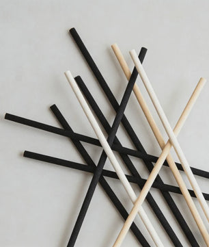100x Diffuser Stokjes - 3mm x 240mm - Houtkleur, Zwart & Wit - Geurverspreider