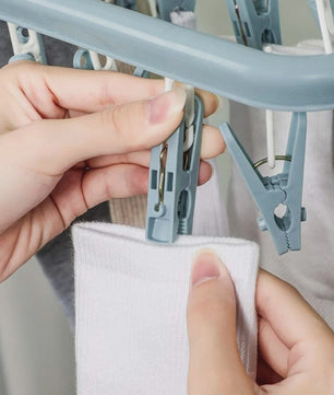 Praktisch Kledingdroogrek met 32 Clips - Opvouwbaar Wasrek voor Sokken, Ondergoed en Kleinere Was