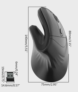 Ergonomische Verticale Draadloze Muis met Stille Klik en Instelbare DPI