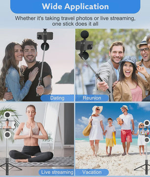 Selfie Statief met Ringlamp & Bluetooth Afstandsbediening - 180cm